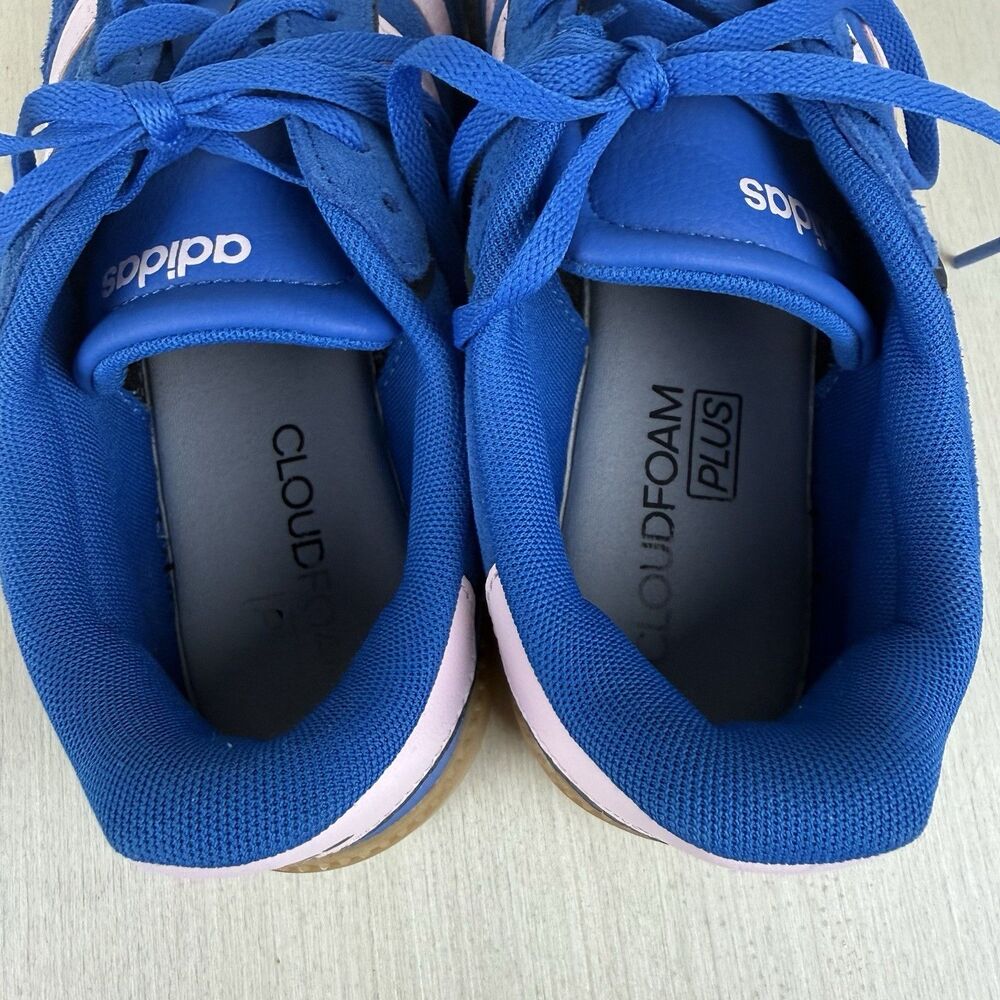 Adidas Breaknet Sleek Womens Size 8 Blue Pink Athletic Suede Shoes Sneakers - Picture 11 of 12